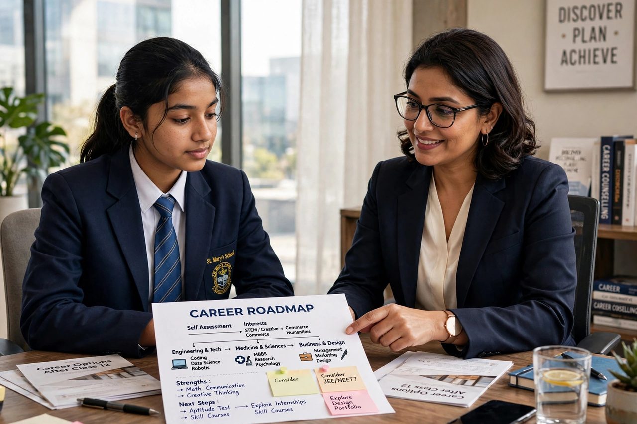 Climb Right counsellor walking a student through a career roadmap